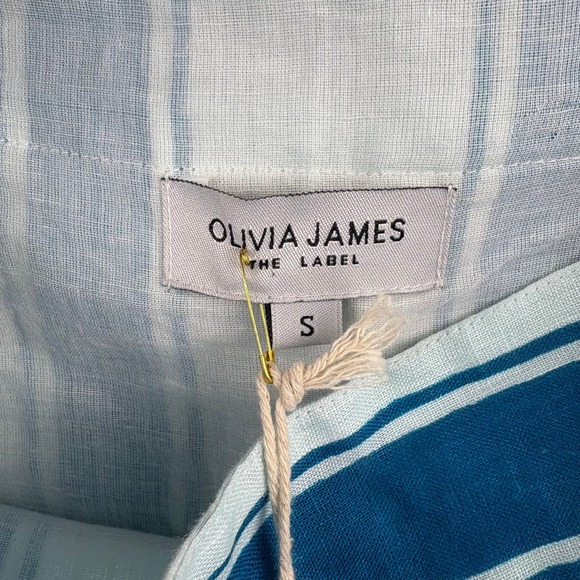 Olivia James The Label Blue White Striped Bow Strap Midi/Maxi Cotton Dress S NWT - Picture 5 of 13